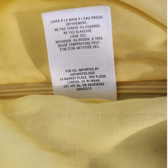 Anthropologie FEATHER BONE‎ Talese Yellow Floral Wide-Leg Crop Pants Size 8 - Picture 9 of 11